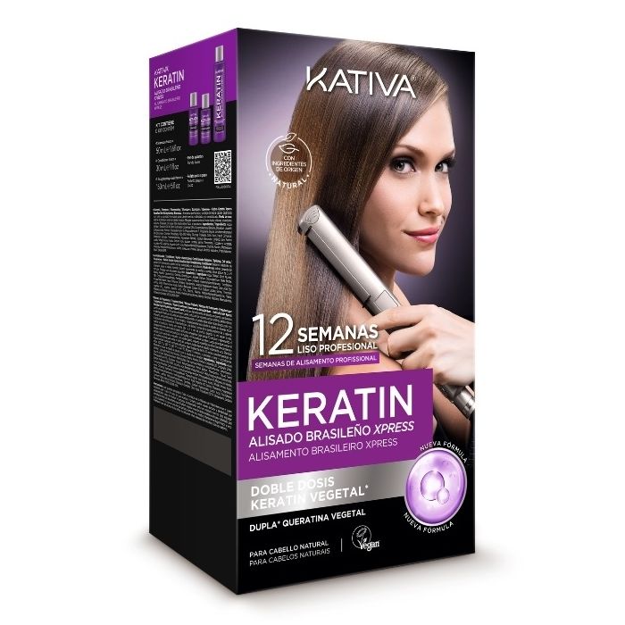 Kativa Kit Alisado Brasileño Vegano Xpress Doble Keratina Tratamientos de peluquería