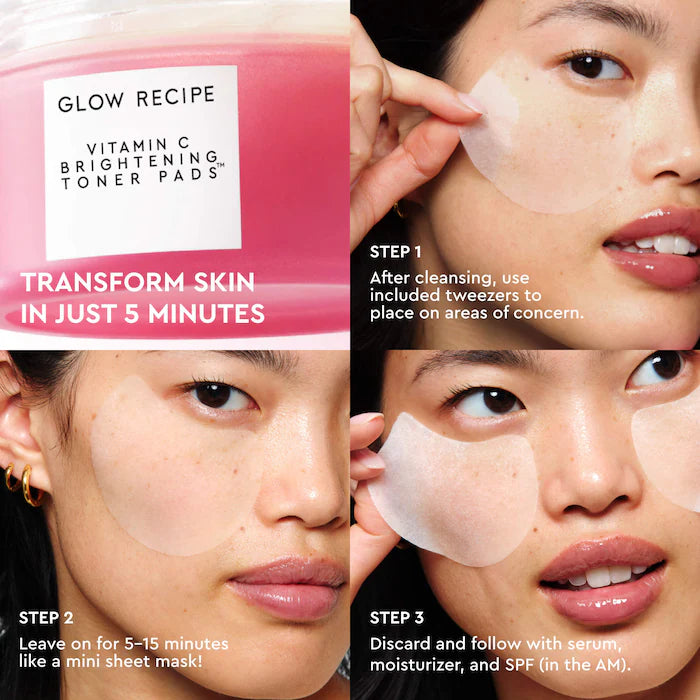 Glow Recipe Vitamin C Brightening Korean Toner Pads