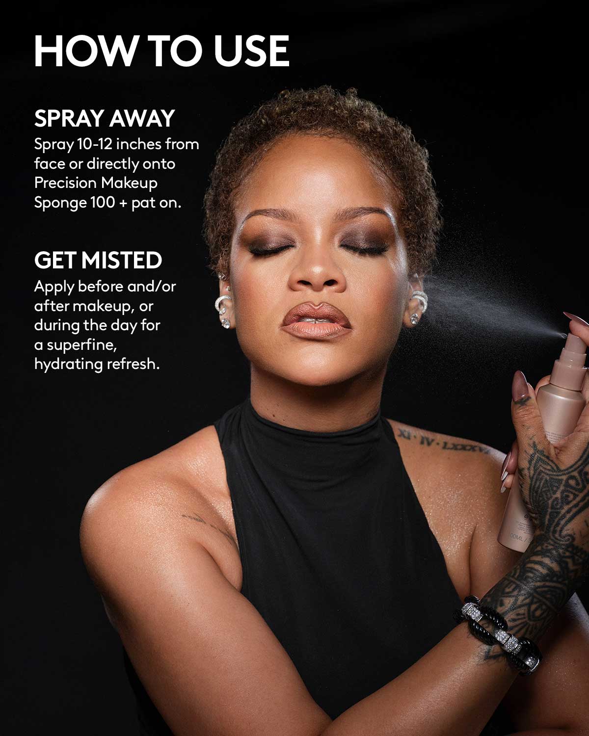 Spray fijador que extiende el maquillaje.