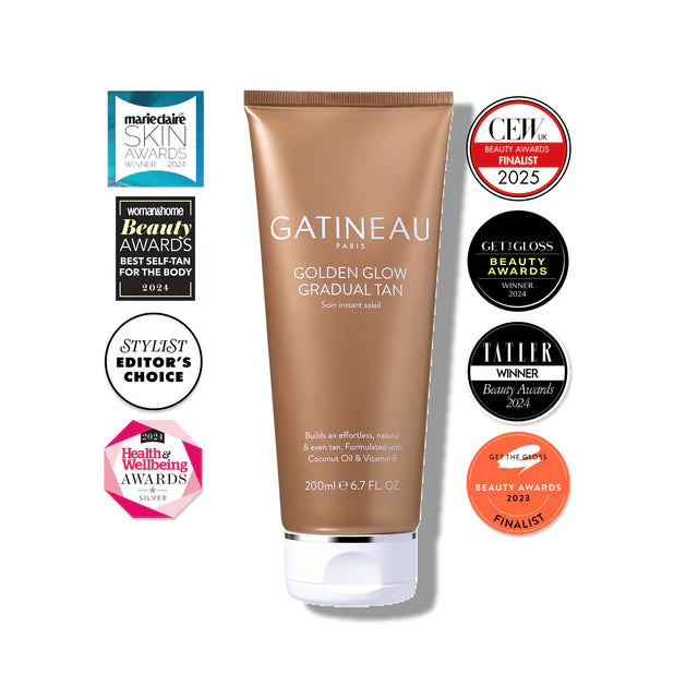 Bronceado gradual con brillo dorado