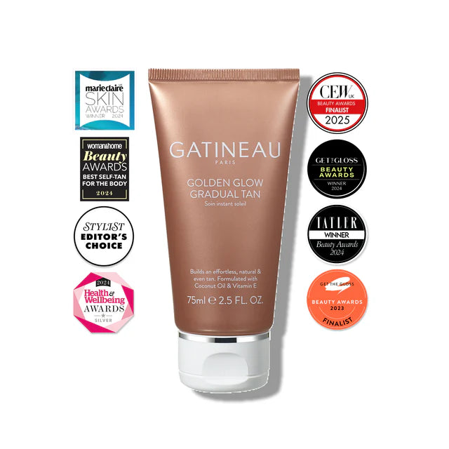 Bronceado gradual con brillo dorado