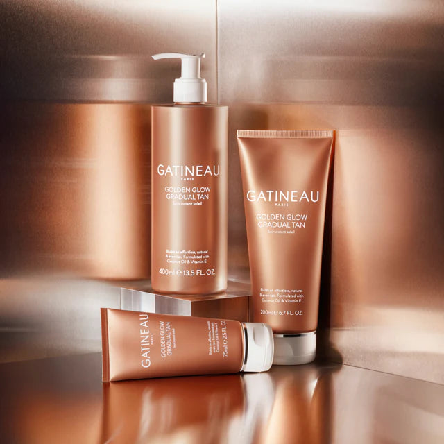 Bronceado gradual con brillo dorado