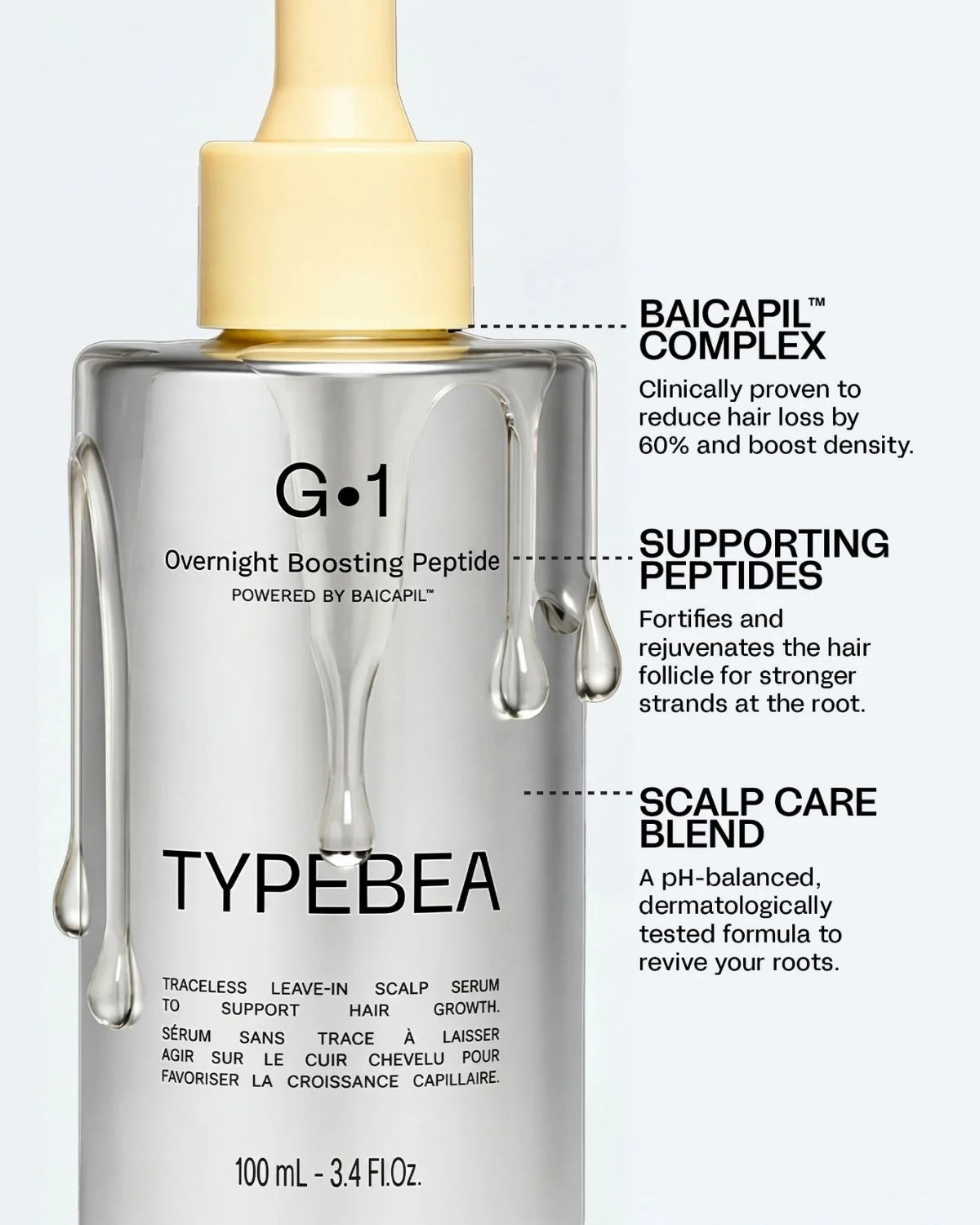 TYPEBEA G•1 Overnight Boosting Peptide Hair Growth Serum