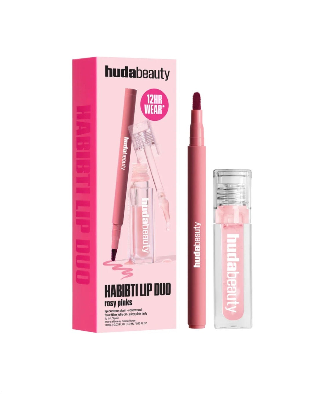 HUDA BEAUTY Habibti Rosy Pink Lip Duo