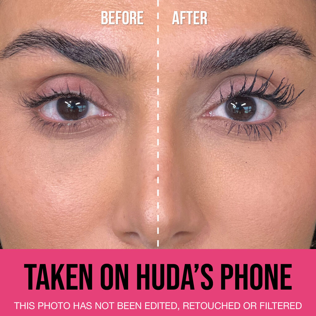 Máscara de pestañas HUDA BEAUTY 1 COAT WOW! Extra voluminizadora y reafirmante