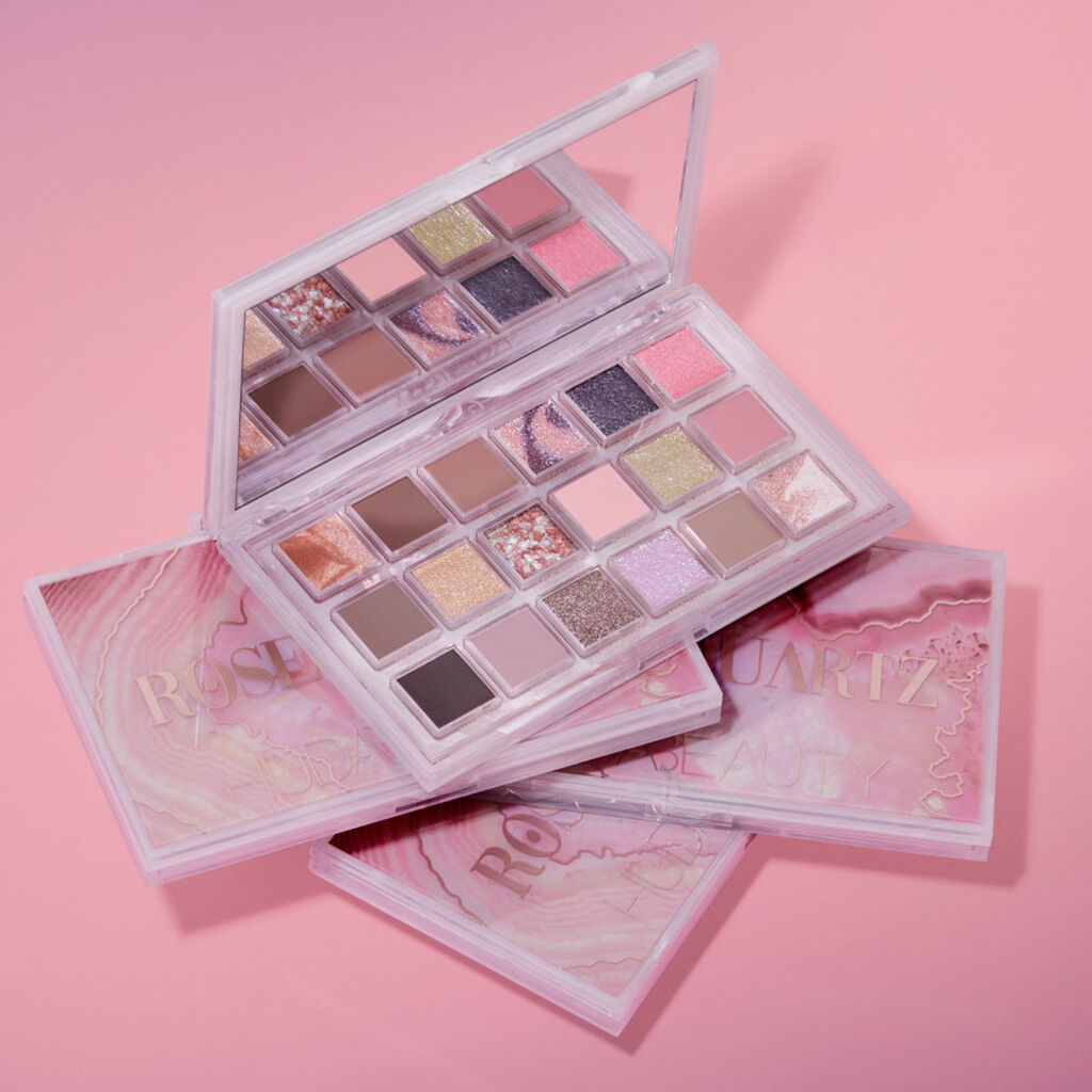 Paleta de sombras de ojos de cuarzo rosa