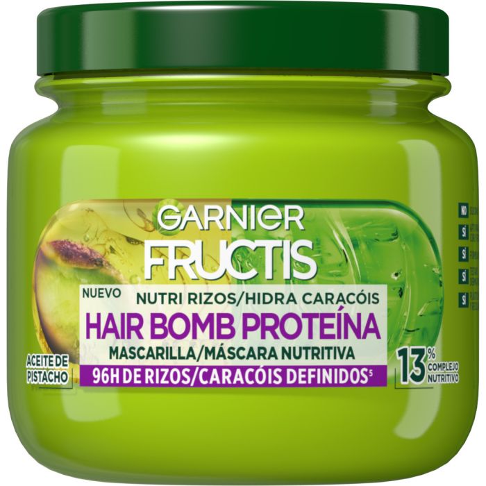 Garnier Fructis Mascarilla Capilar Nutri Rizos Hair Bomb Proteína Productos para pelo rizado