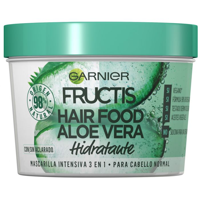 Garnier Fructis Hair Food Mascarilla Cabello 3 en 1 Aloe Vera Mascarillas para el pelo