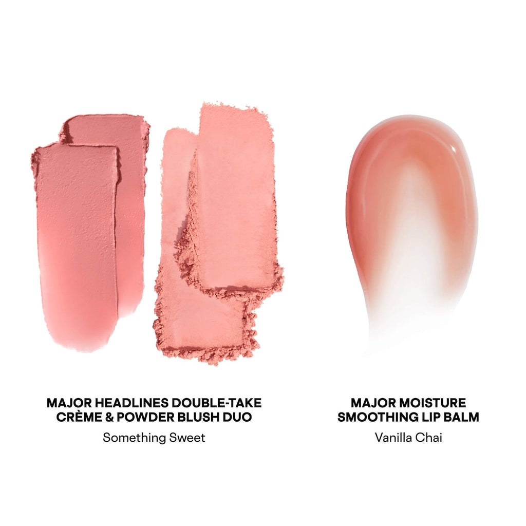 PATRICK TA Major Headlines Double-Take Crème & Powder Blush Duo & Lip Balm Makeup Gift Set in Something Sweet, Vanilla Chai Image 3