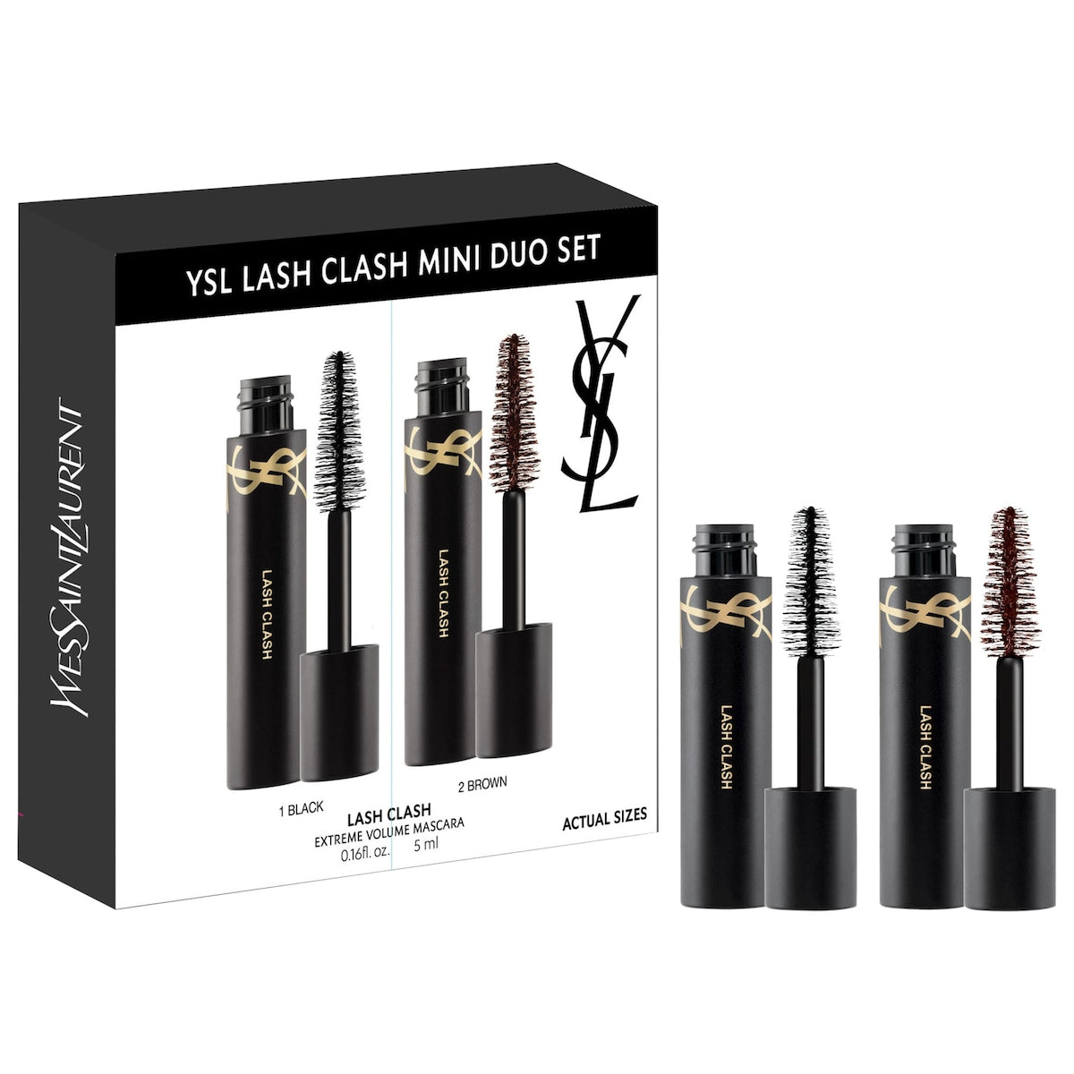 Yves Saint Laurent Lash Clash Mini Black & Brown Mascara Duo — photo 1