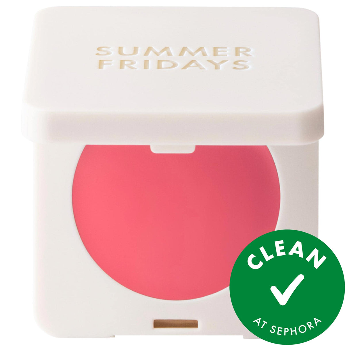 Summer Fridays Blush Butter Balm Hydrating Cream Blush with Peptides in Pink Sunset - warm peachy pink