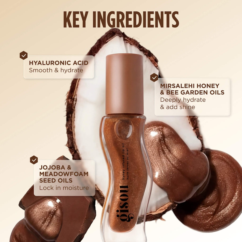 Gisou Honey Infused Hydrating Lip Oil in Coco Cacao Image 5