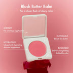 Summer Fridays Blush Butter Balm Hydrating Cream Blush with Peptides in Pink Sunset - warm peachy pink Image 5