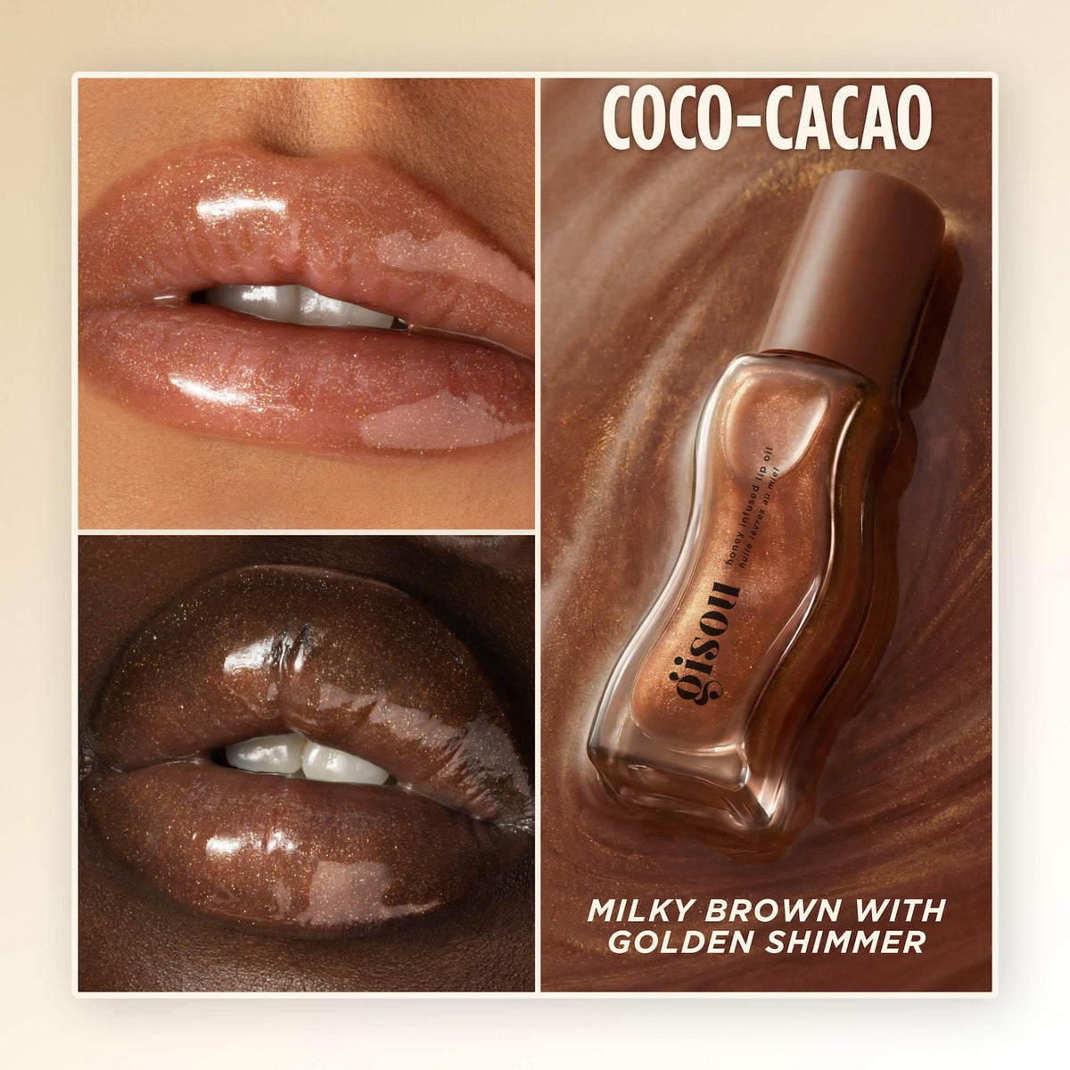 Gisou Honey Infused Hydrating Lip Oil in Coco Cacao Image 3
