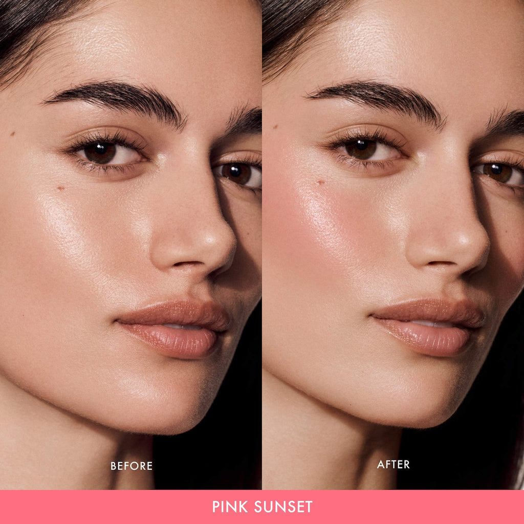 Summer Fridays Blush Butter Balm Hydrating Cream Blush with Peptides in Pink Sunset - warm peachy pink Image 4