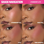 HUDA BEAUTY Blush Filter Blurring Blushlighters Palette in Strawberry Latte - Strawberry Fizz, Rose Chai, Latte, Pink Espresso Image 7