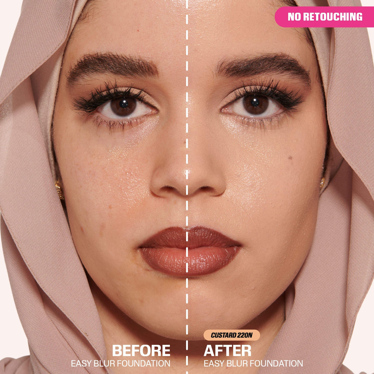 HUDA BEAUTY Easy Blur Natural Airbrush Foundation with Niacinamide in Custard 220N Image 2