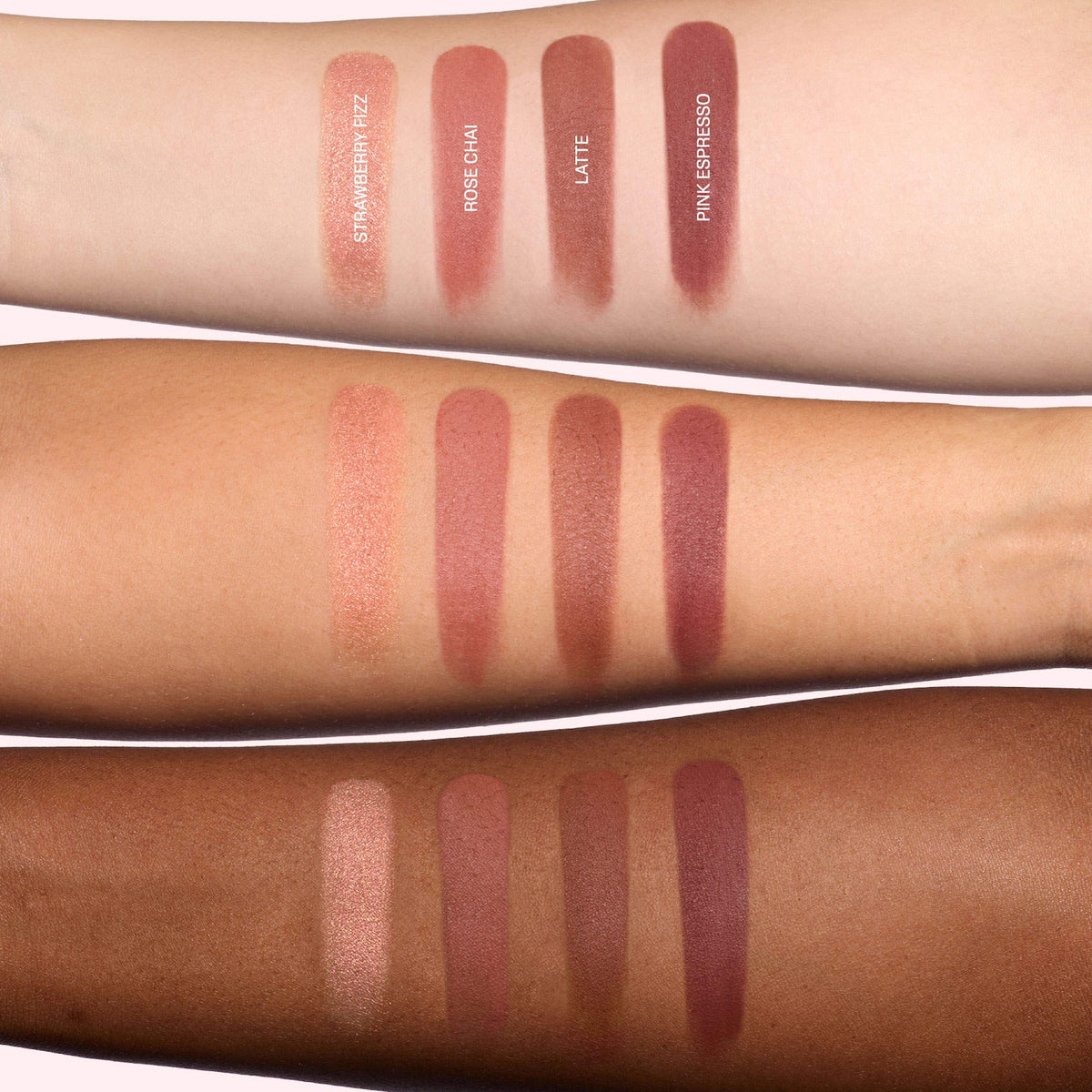 HUDA BEAUTY Blush Filter Blurring Blushlighters Palette in Strawberry Latte - Strawberry Fizz, Rose Chai, Latte, Pink Espresso Image 5