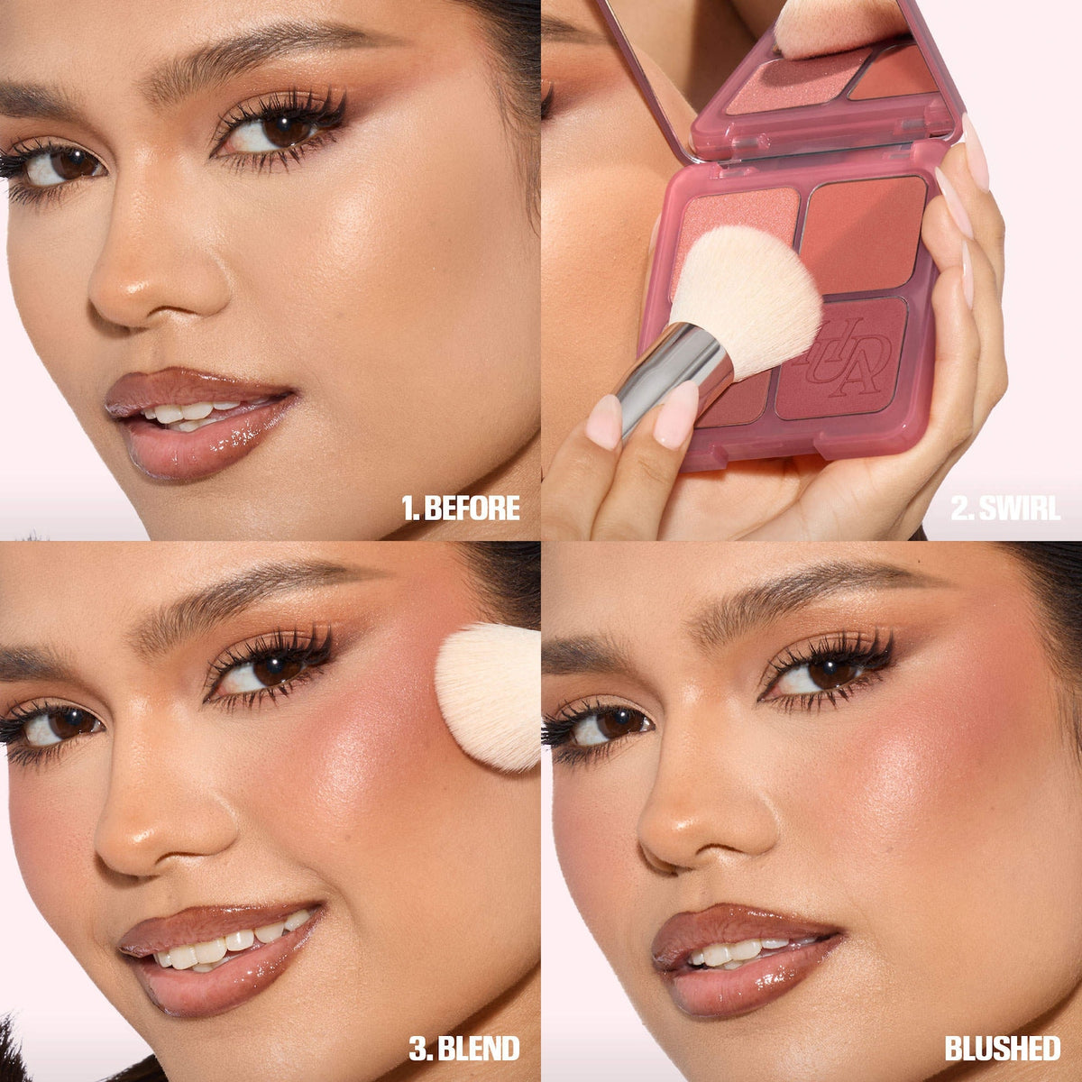 HUDA BEAUTY Blush Filter Blurring Blushlighters Palette in Strawberry Latte - Strawberry Fizz, Rose Chai, Latte, Pink Espresso Image 9