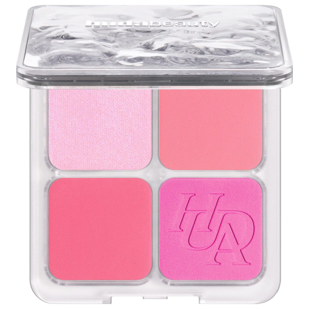 HUDA BEAUTY Blush Filter Blurring Blushlighters Palette in Baby Pink - Pink Fizz, Cotton Candy, Papaya Pop, Ube Jelly