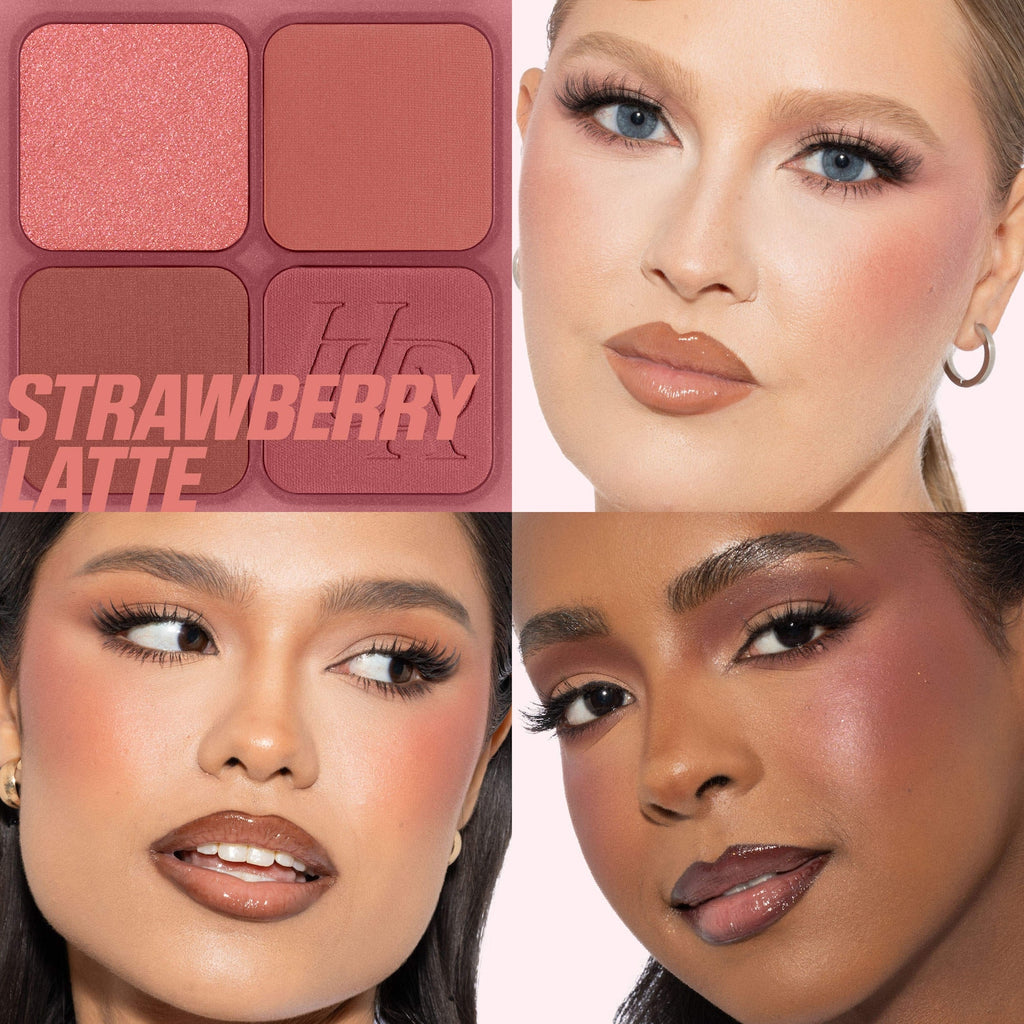HUDA BEAUTY Blush Filter Blurring Blushlighters Palette in Strawberry Latte - Strawberry Fizz, Rose Chai, Latte, Pink Espresso Image 2