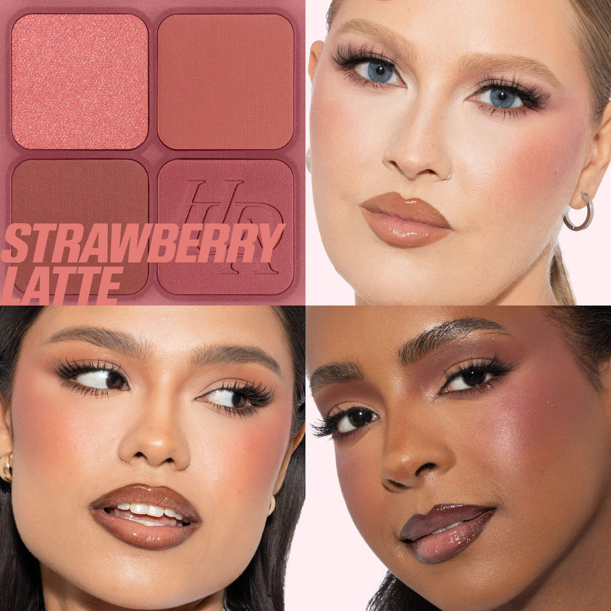 HUDA BEAUTY Blush Filter Blurring Blushlighters Palette in Strawberry Latte - Strawberry Fizz, Rose Chai, Latte, Pink Espresso Image 2