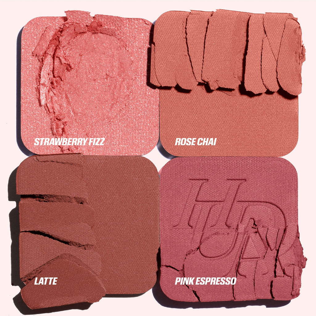 HUDA BEAUTY Blush Filter Blurring Blushlighters Palette in Strawberry Latte - Strawberry Fizz, Rose Chai, Latte, Pink Espresso Image 6
