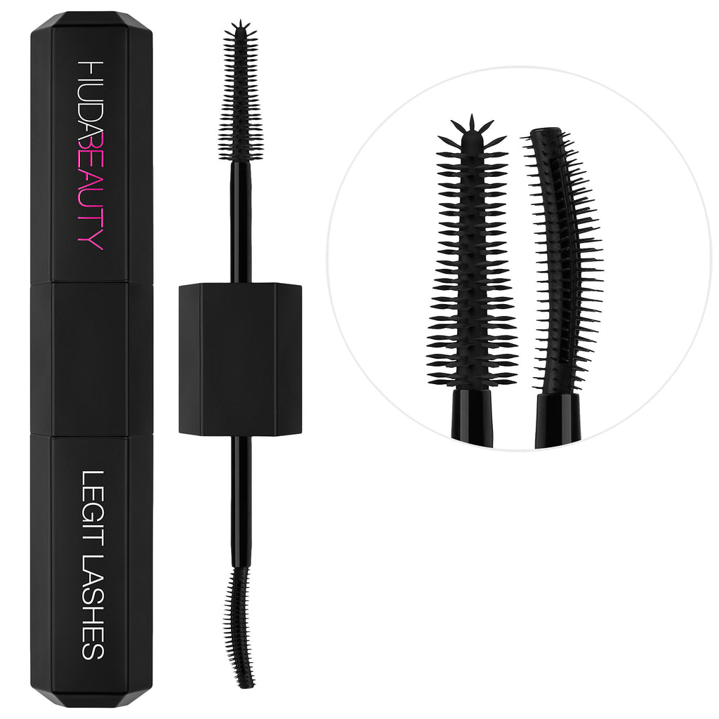 HUDA BEAUTY - LEGIT LASHES Double-Ended Volumizing and Lengthening Mascara 2 x 0.28 oz/ 8.5 ml HUDA BEAUTY LEGIT LASHES Double-Ended Volumizing and Lengthening Mascara