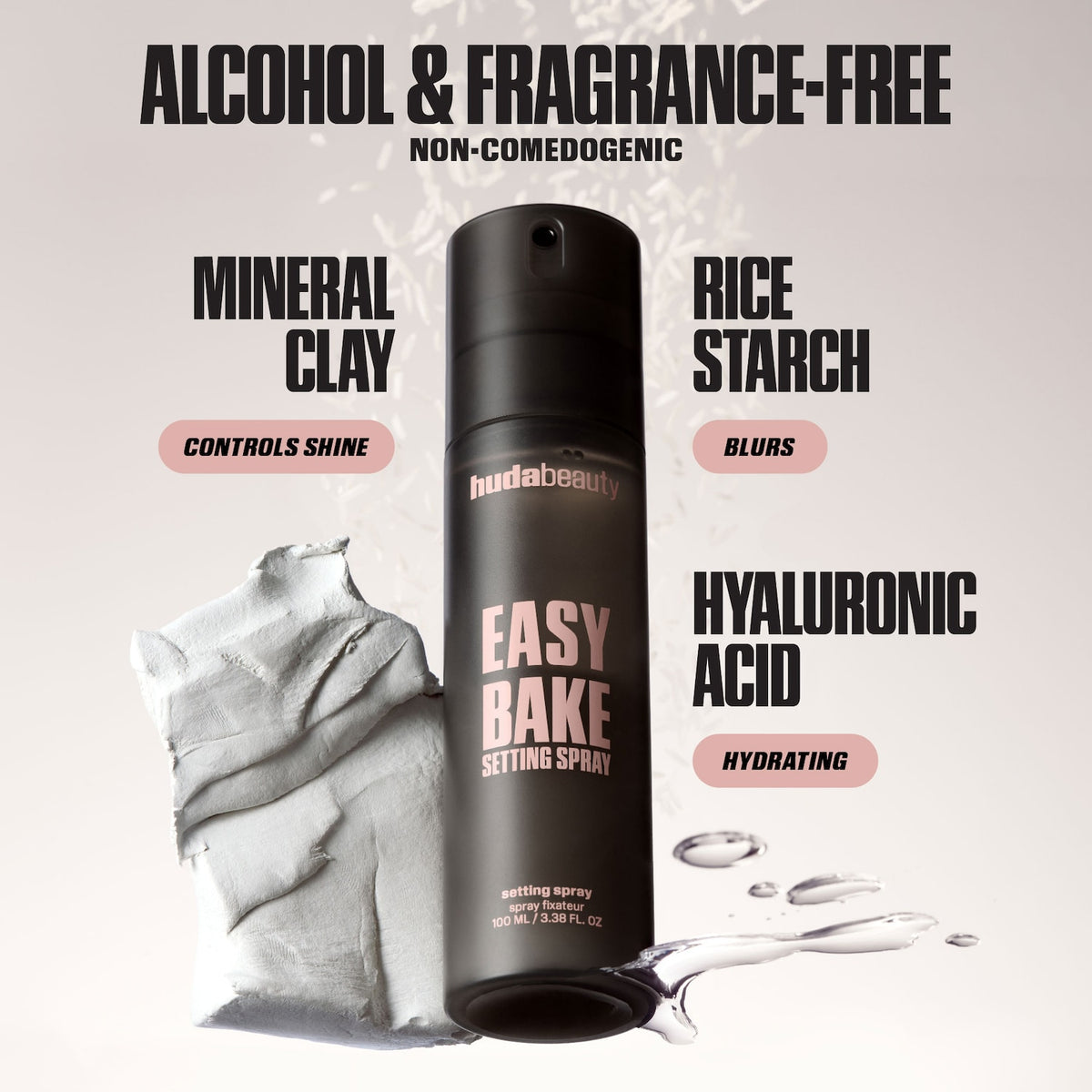 HUDA BEAUTY Easy Bake Blurring Setting Spray with 16-Hour Wear in 3.38 oz / 100 ml Image 4