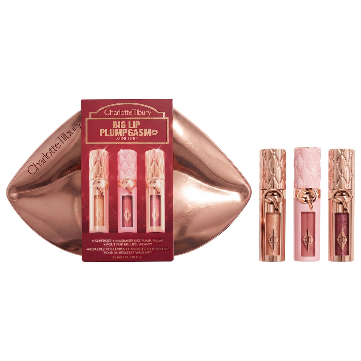 Charlotte Tilbury Mini Big Lip Plumpgasm Plumping Lip Gloss Trio Makeup Gift Set — photo 1
