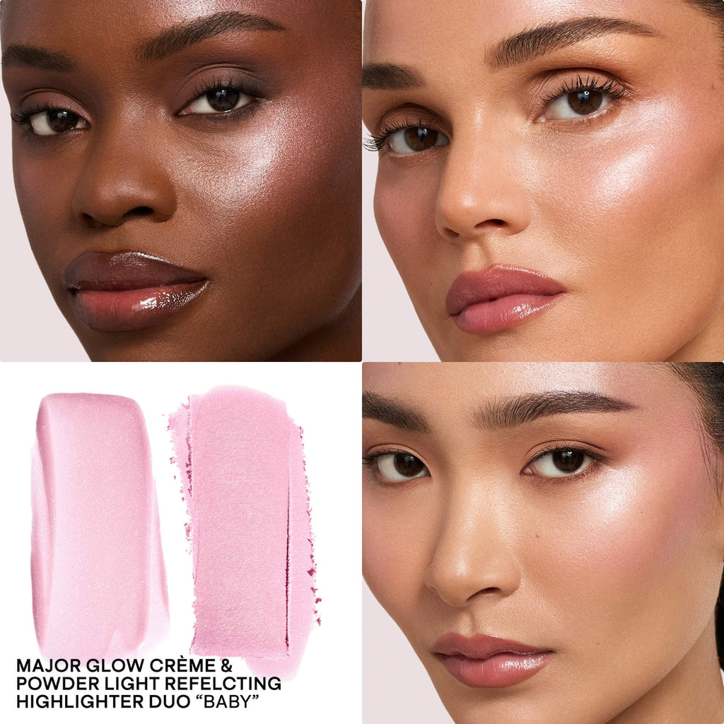 PATRICK TA Major Glow Creme & Powder Light Reflecting Translucent Highlighter Duo — Baby