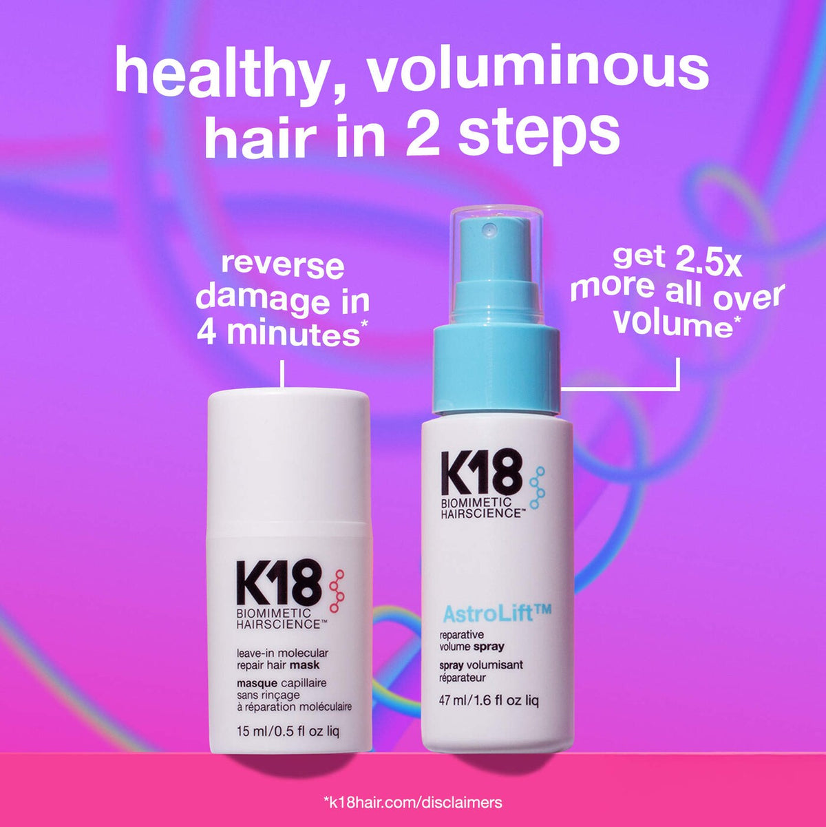 K18 Biomimetic Hairscience Healthy Volume Minis Hair Gift Set - Default Title — official source image