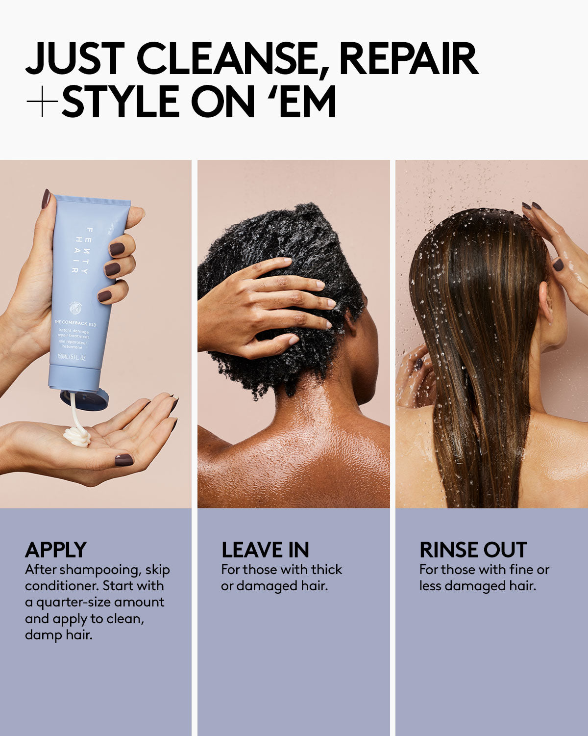 Fenty Hair The Comeback Kid Instant Damage Repair Treatment Bond Builder - 150ml — official product photo 3