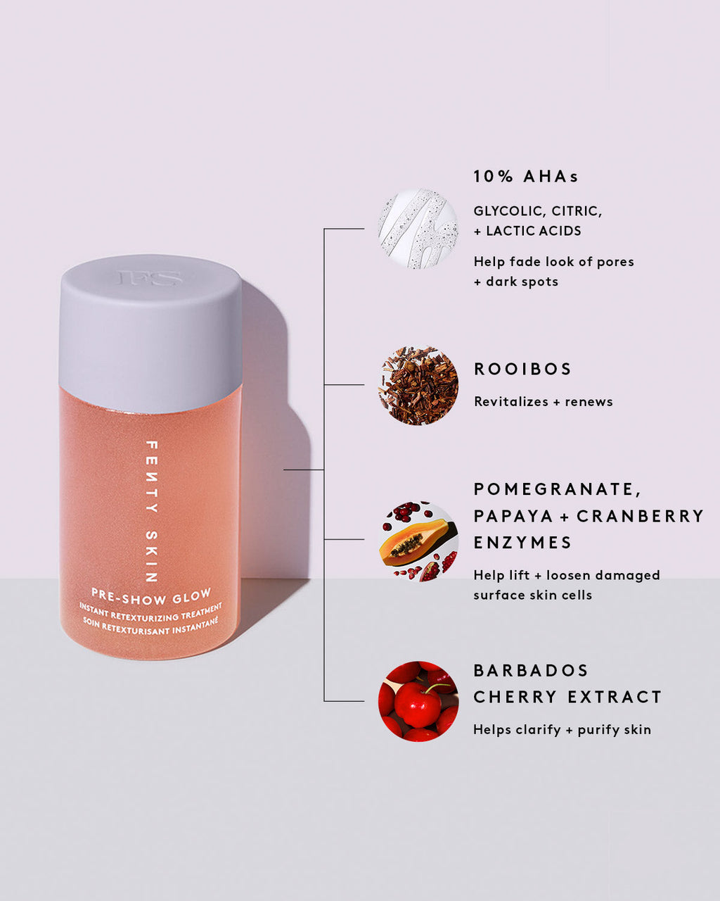 Fenty Skin Pre-Show Glow Instant Retexturizing 10% AHA Treatment + Reusable Applicator - 30ml — official product photo 4