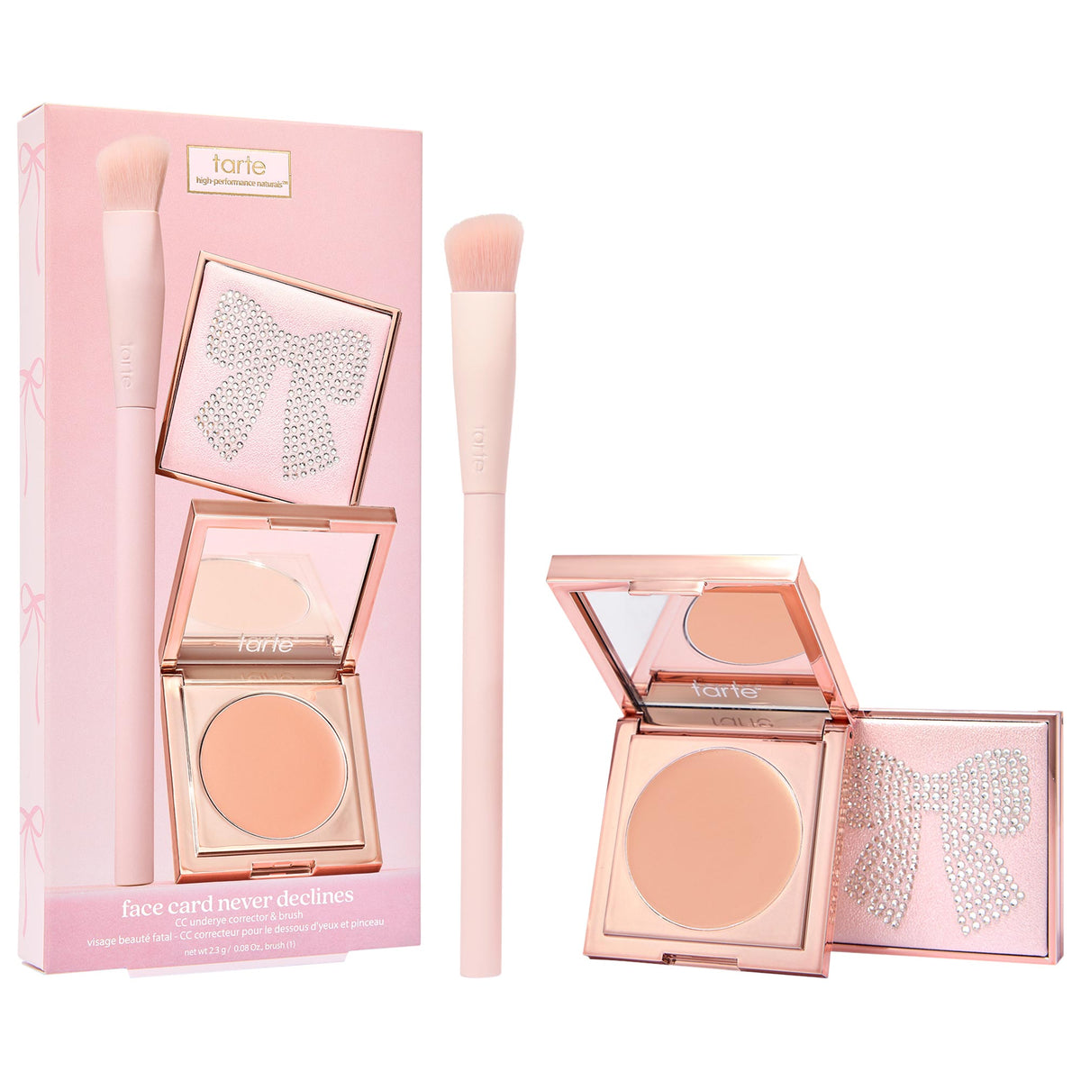 Tarte Face Card Never Declines CC Undereye Corrector & Brush - Light-medium peach - image 1