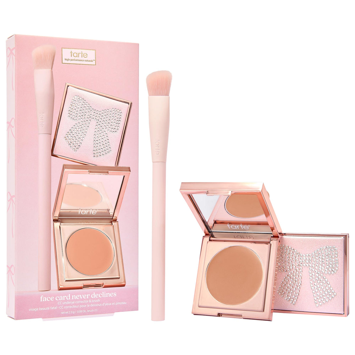 Tarte Face Card Never Declines CC Undereye Corrector & Brush - Medium-tan peach - image 1