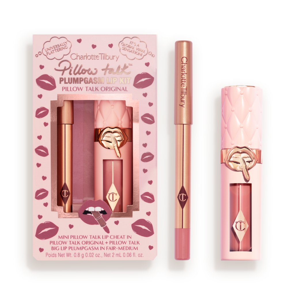 Charlotte Tilbury Pillow Talk Plumpgasm Lip Kit - Pillow Talk Original - Pillow Talk Plumpgasm Lip Kit - Fair Open Packshot