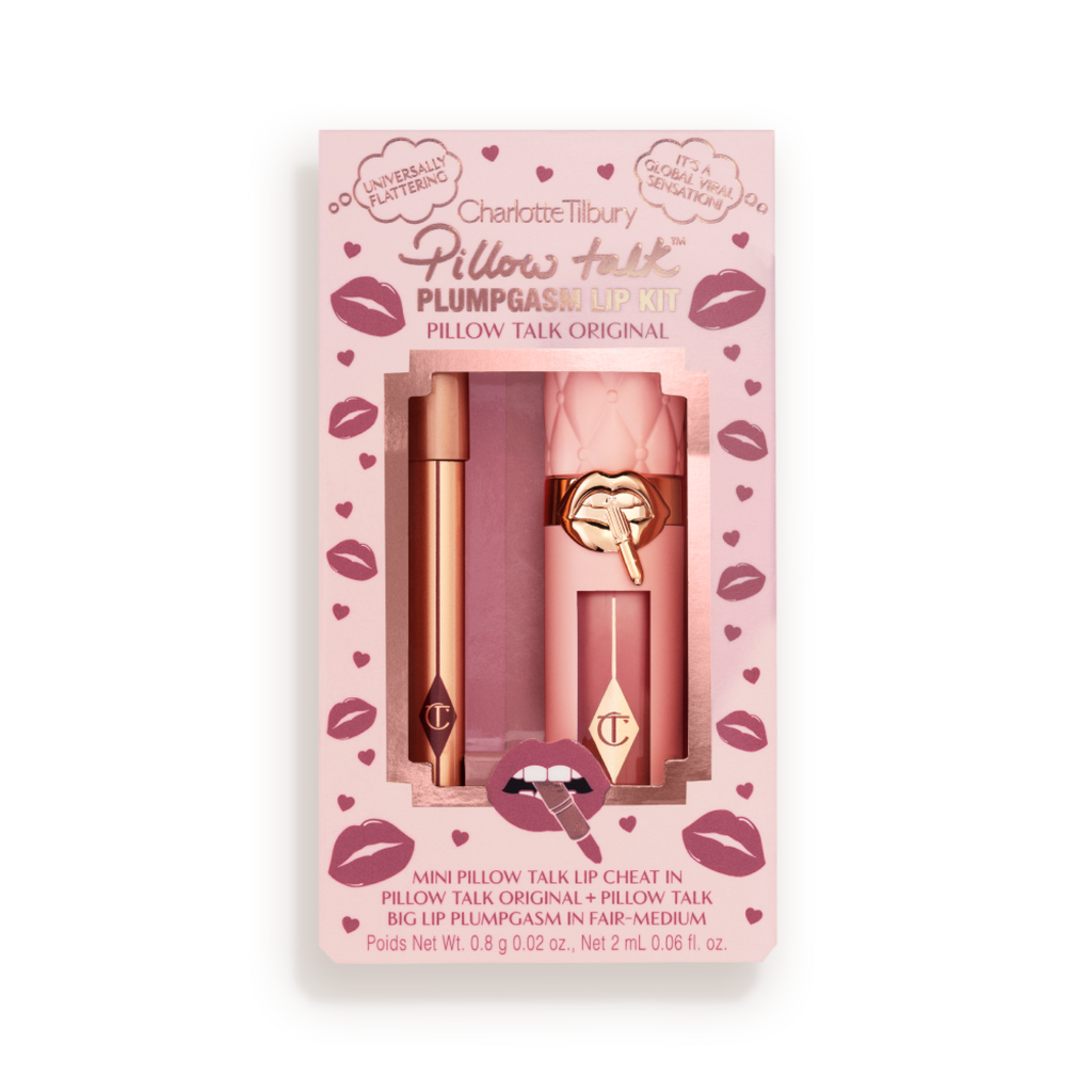 Charlotte Tilbury Pillow Talk Plumpgasm Lip Kit - Pillow Talk Original - Pillow Talk Plumpgasm Lip Kit - Fair Closed Packshot