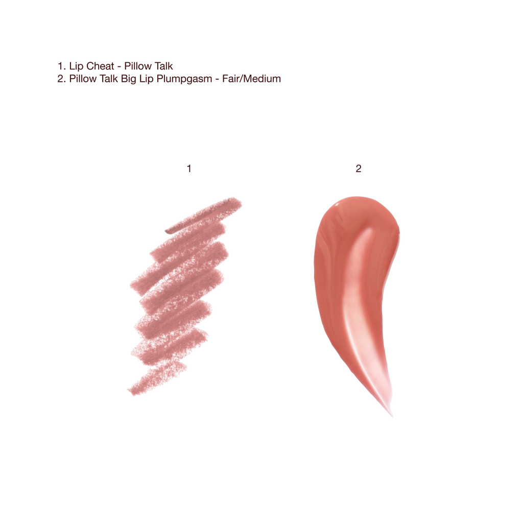 Charlotte Tilbury Pillow Talk Plumpgasm Lip Kit - Pillow Talk Original - Pillow Talk Plumpgasm Lip Kit - Fair Texture Swatch