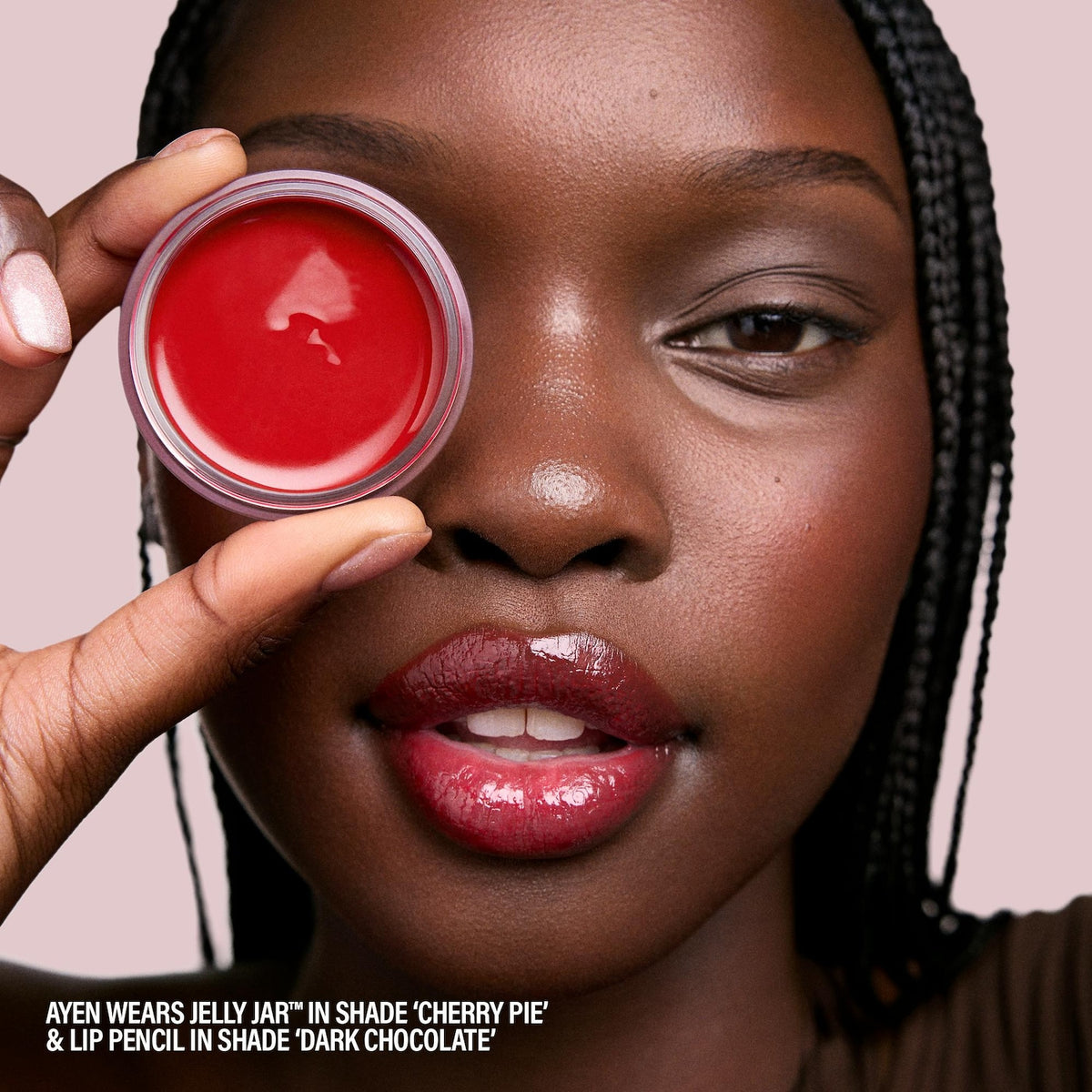 MAKEUP BY MARIO Jelly Jar Lip & Cheek Balm - Cherry Pie (Bright Neutral Red) — official image 3