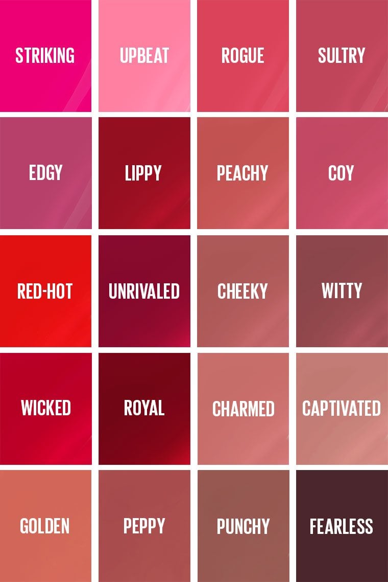 Maybelline Super Stay Vinyl Ink — official labelled shade comparison