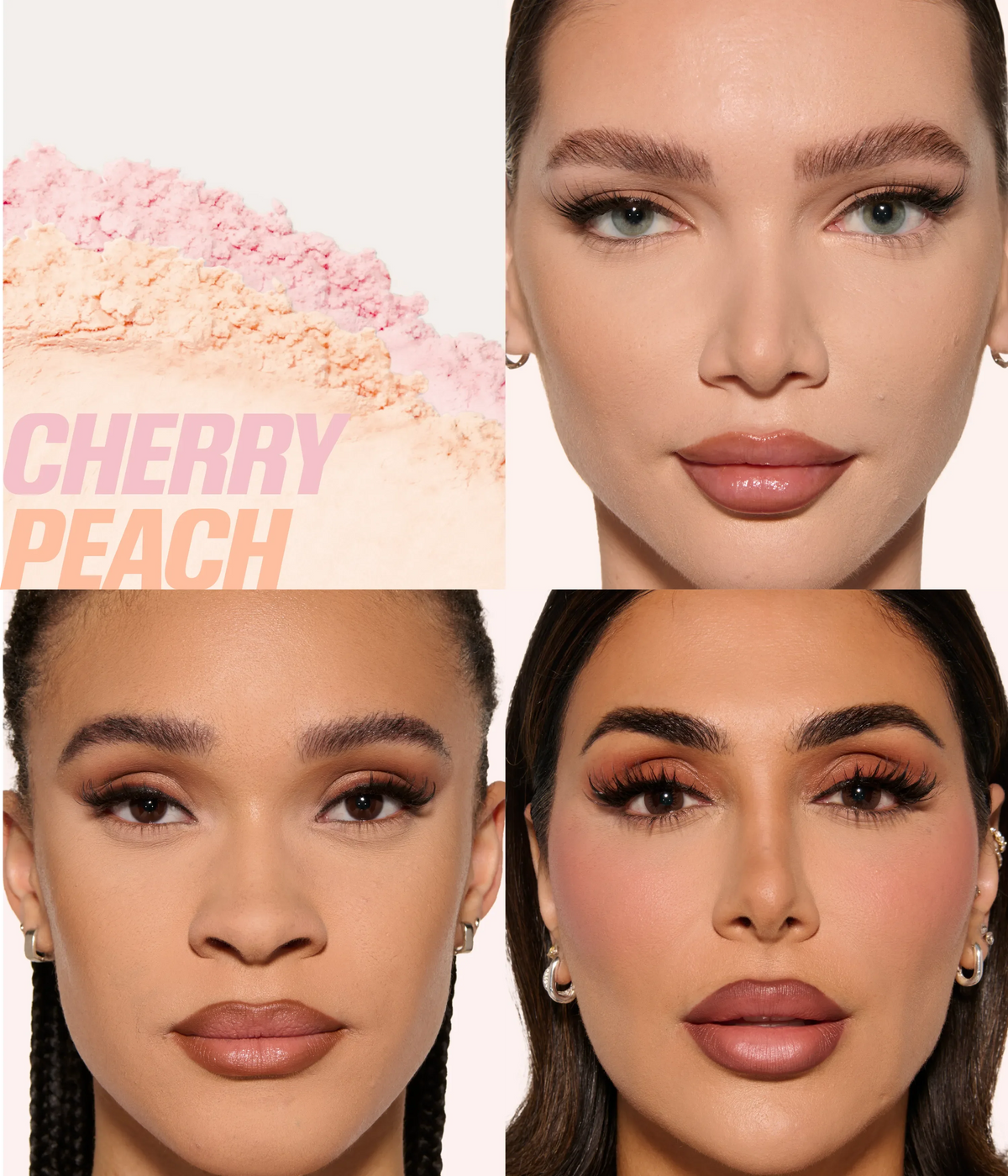 Huda Beauty Easy Bake Duo Loose Powder - Cherry Peach - labelled Cherry Peach shade and models