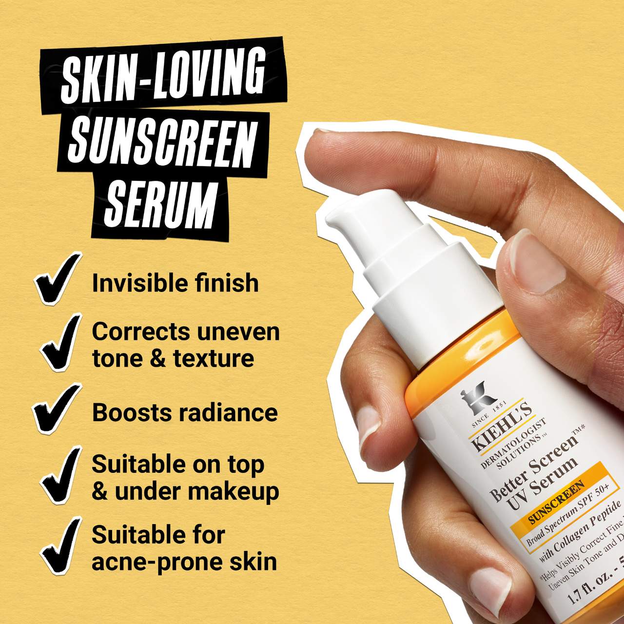Protector solar facial Better Screen™ UV Serum FPS 50+ con péptido de colágeno