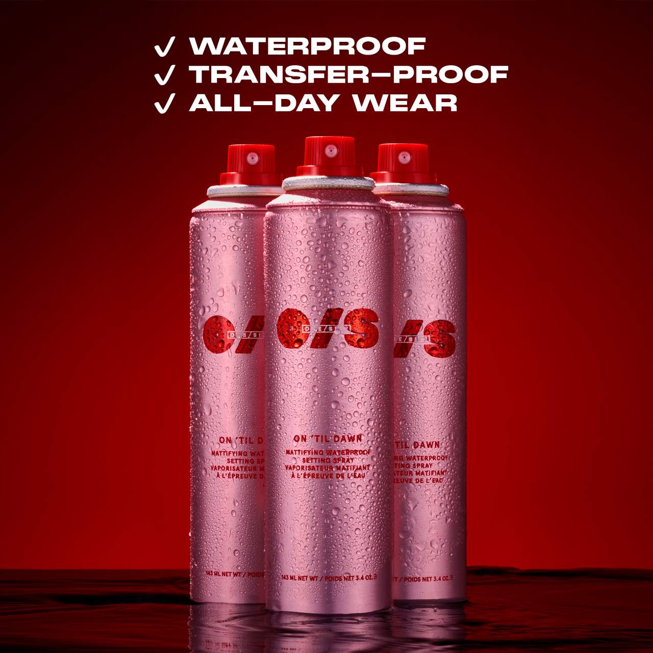 Spray fijador matificante resistente al agua On 'Til Dawn