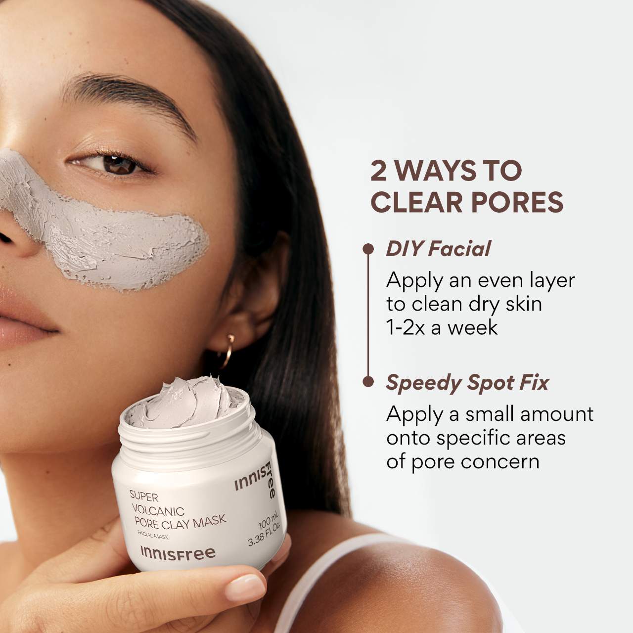 Mascarilla de arcilla supervolcánica AHA para limpiar poros