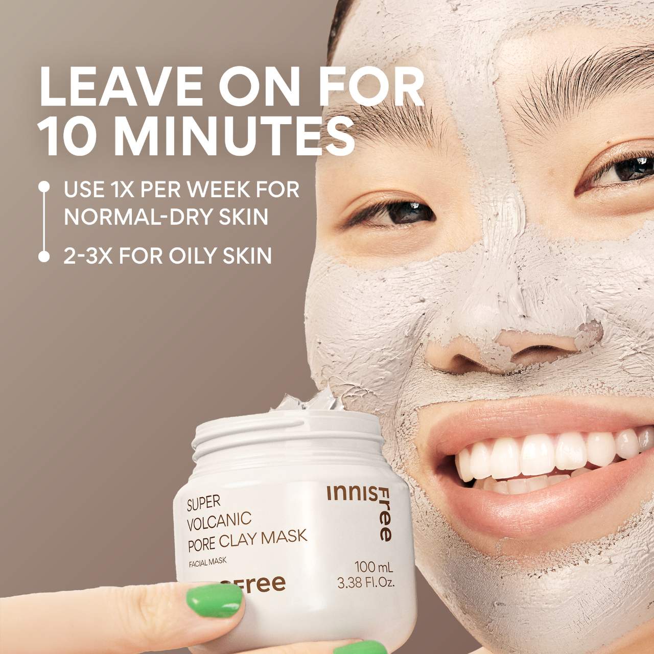 Mascarilla de arcilla supervolcánica AHA para limpiar poros