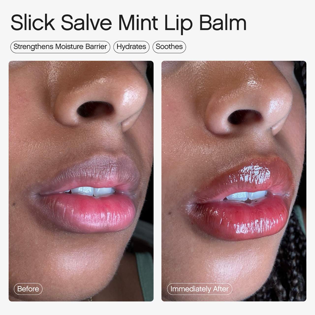 Bálsamo labial brillante Slick Salve para calmar e hidratar