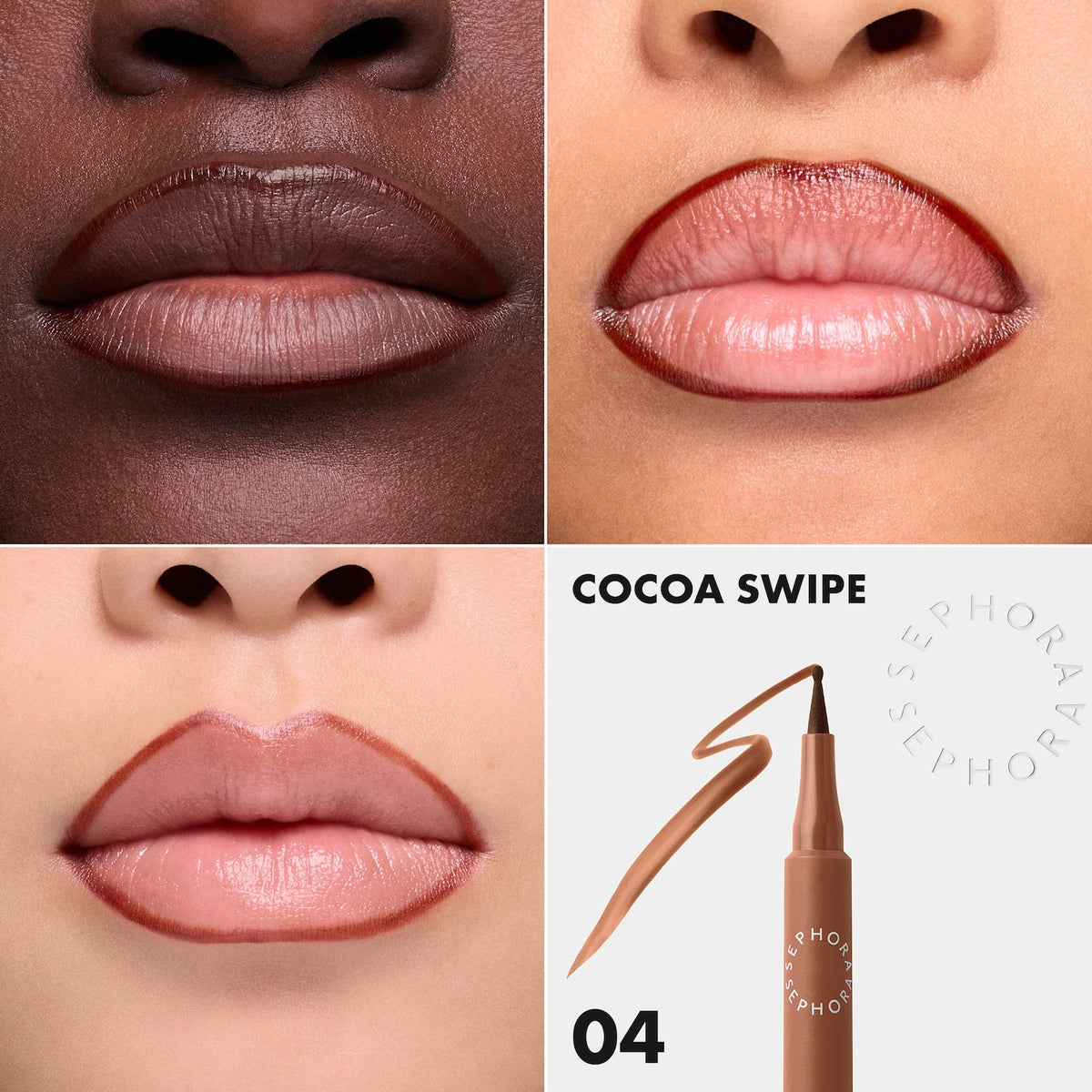 SEPHORA COLLECTION Lip Tint Felt Lip Stain & Liner — 04 Cocoa Swipe